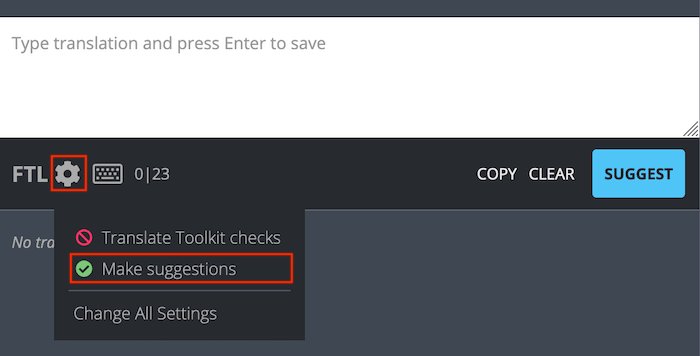 Make suggestions enabled